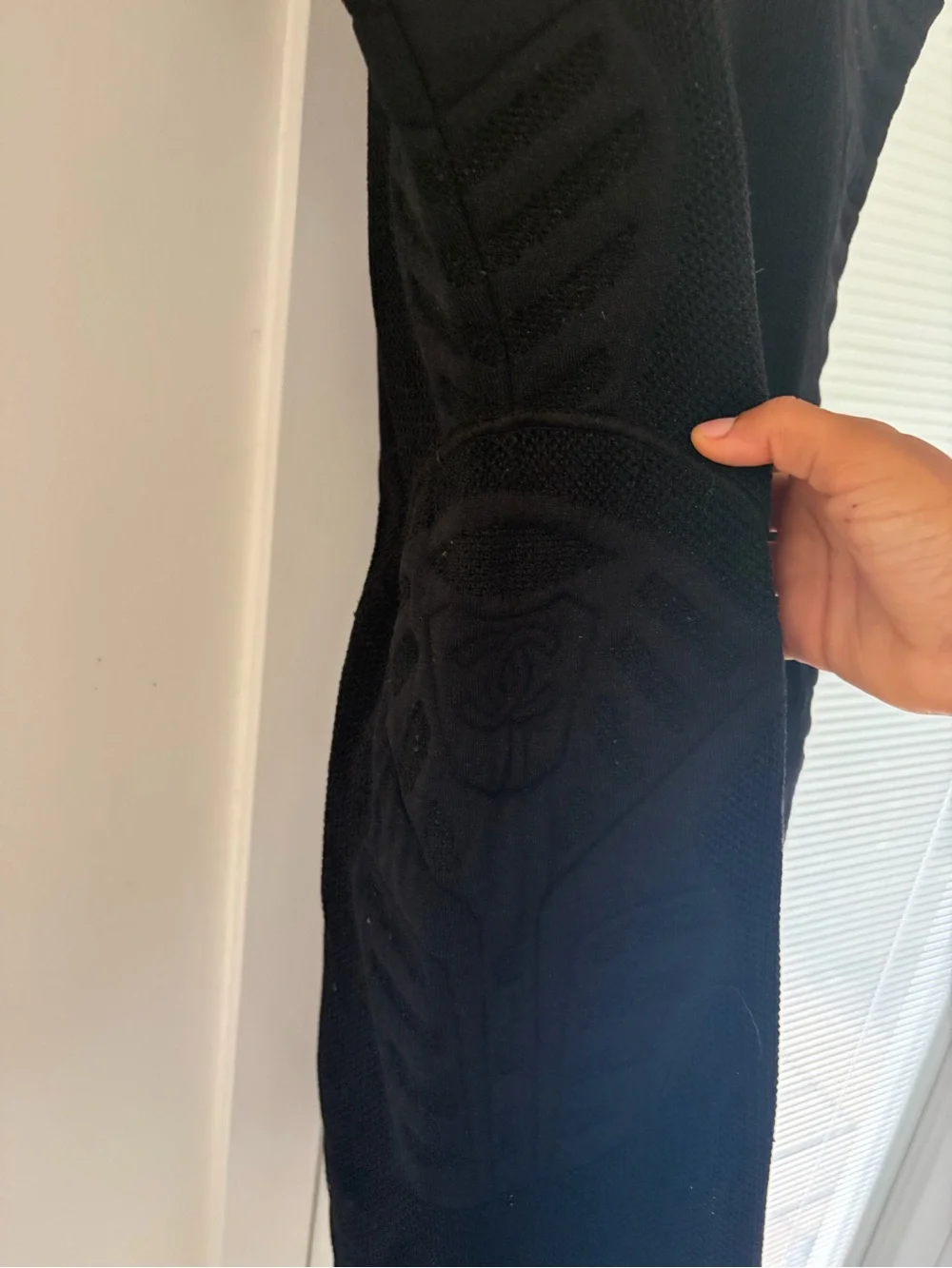 CHANEL black womens knit dress